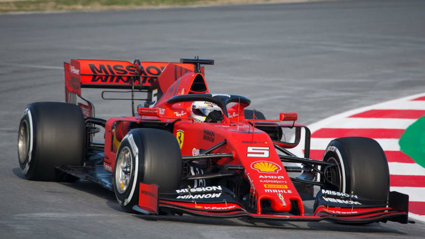 Ferrari SF90 with Vettel at the controls
